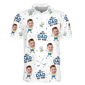 Custom Photo Greatest Dad On The Green - Family Personalized Custom All Over Print Polo Shirt - Father's Day, Gift For Dad, Sport Lovers, Sport Players