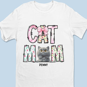 Just A Floral Girl With A Fluffy Boss - Cat Personalized Custom Unisex T-shirt, Premium T-shirt, Hoodie - Mother's Day, Gift For Pet Owners, Pet Lovers