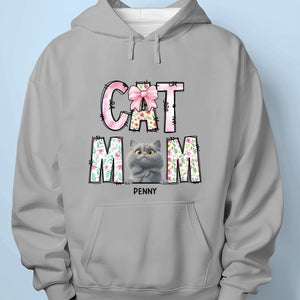 Just A Floral Girl With A Fluffy Boss - Cat Personalized Custom Unisex T-shirt, Premium T-shirt, Hoodie - Mother's Day, Gift For Pet Owners, Pet Lovers