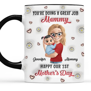 You Make Every Day Brighter - Family Personalized Custom 3D Inflated Effect Printed Accent Mug - Mother's Day, Baby Shower Gift, Gift For First Mom