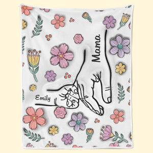 Hands Holding Nana With Love - Family Personalized Custom 3D Inflated Effect Printed Blanket - Mother's Day, Gift For Mom, Grandma