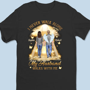 His Wings Guide My Steps - Memorial Personalized Custom Unisex T-shirt, Premium T-shirt, Hoodie - Sympathy Gift For Family Members