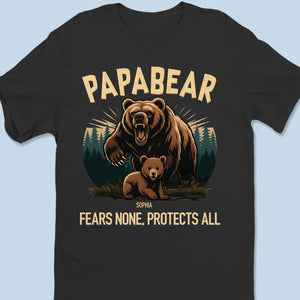 Papa Bear Mode, Always On - Family Personalized Custom Unisex T-shirt, Premium T-shirt, Hoodie - Father's Day, Gift For Dad, Grandpa