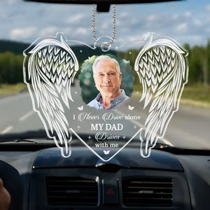 Custom Photo We're Always With You - Memorial Personalized Custom Car Ornament - Acrylic Custom Shaped - Sympathy Gift For Family Members