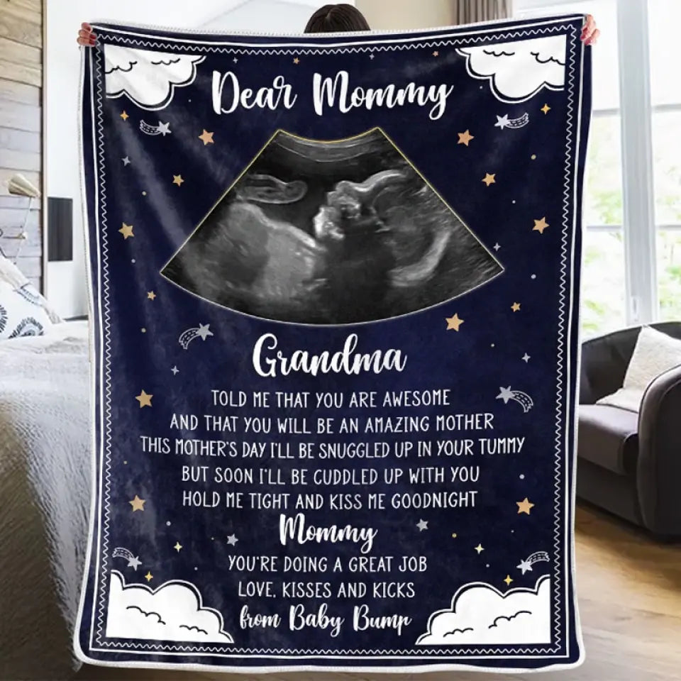 Custom Photo Hold Me Close To You - Family Personalized Custom Blanket - Baby Shower Gift, Gift For First Mom