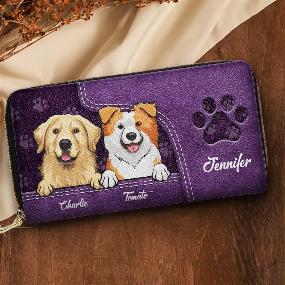 Pets Make Our Lives Whole - Dog & Cat Personalized Custom Leather Long Wallet - Gift For Pet Owners, Pet Lovers