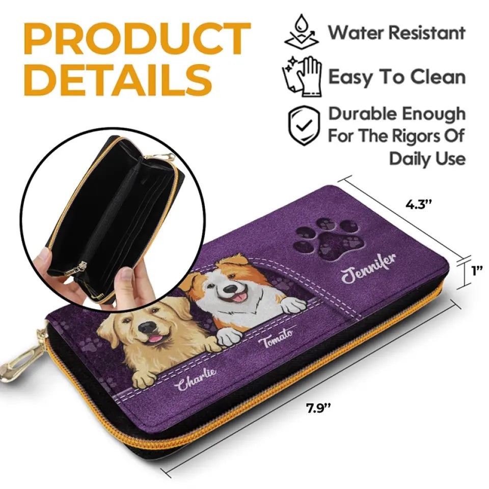 Pets Make Our Lives Whole - Dog & Cat Personalized Custom Leather Long Wallet - Gift For Pet Owners, Pet Lovers