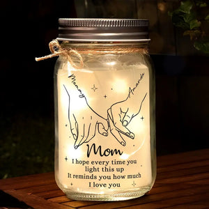 Thanks For Being The Light Of My Life - Family Personalized Custom Mason Jar Light - Mother's Day, Gift For Grandma, Gift For Mom