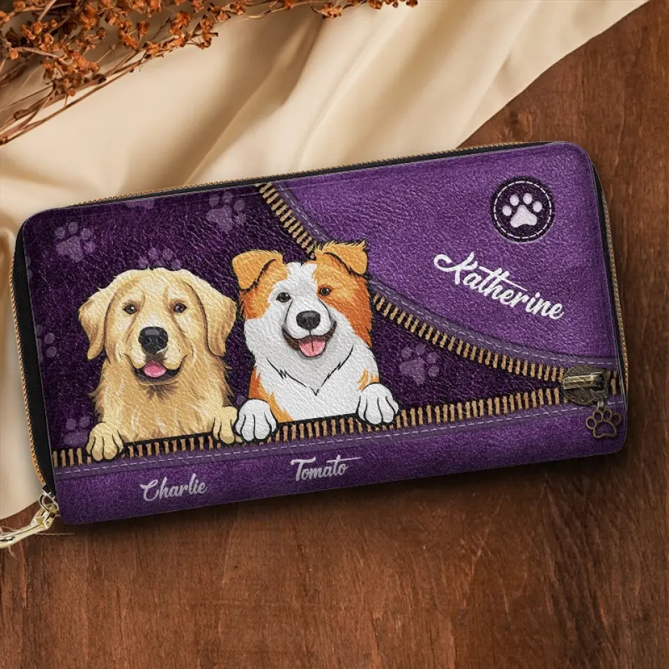 A Dog Loves You More - Dog & Cat Personalized Custom Leather Long Wallet - Gift For Pet Owners, Pet Lovers
