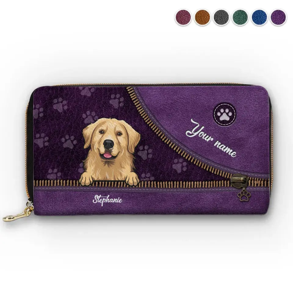 A Dog Loves You More - Dog & Cat Personalized Custom Leather Long Wallet - Gift For Pet Owners, Pet Lovers