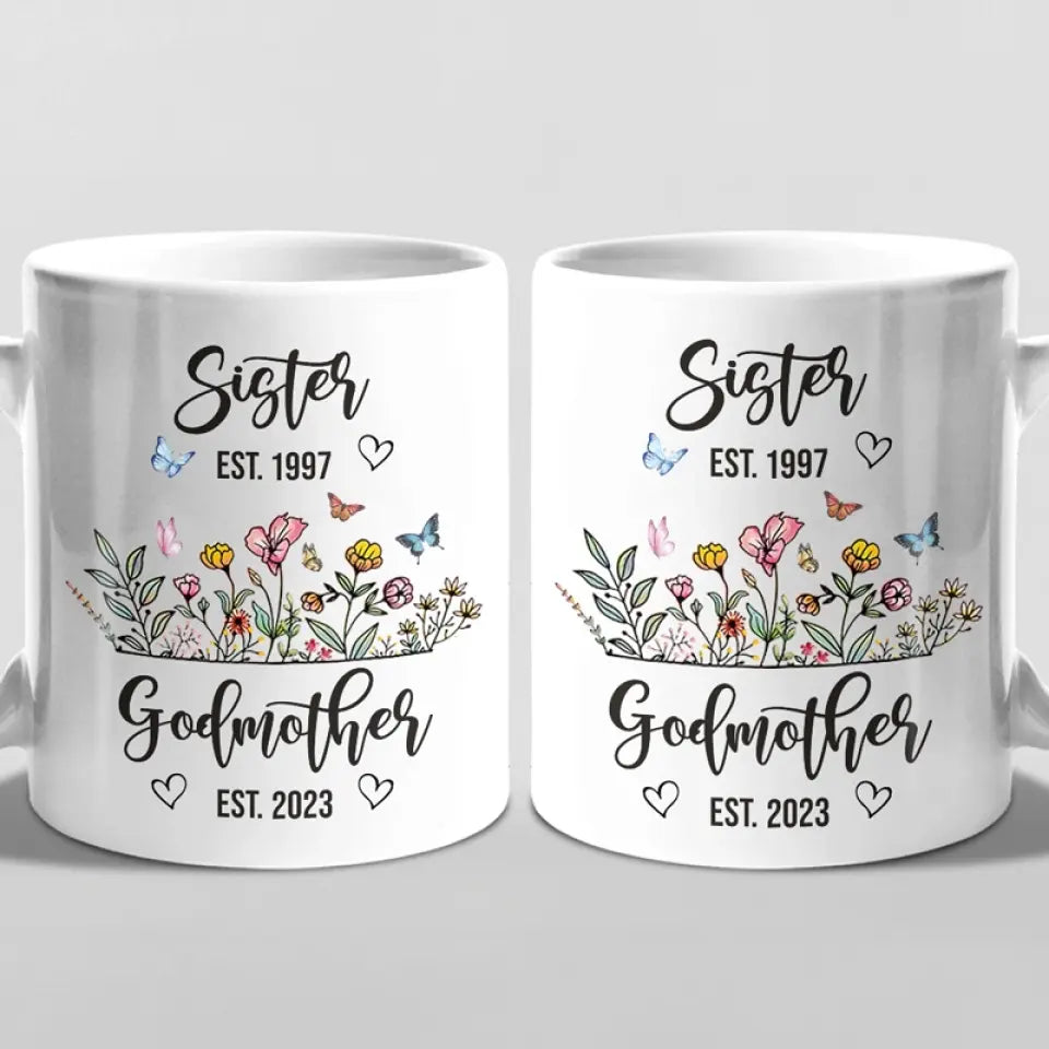 From Bestie To Godmother - Bestie Personalized Custom Mug - Gift For Best Friends, BFF, Sisters