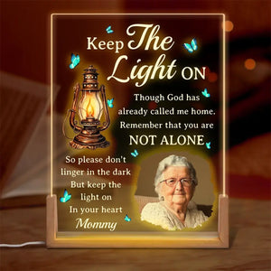 Custom Photo You Are Not Alone - Memorial Personalized Custom Shaped 3D LED Walnut Night Light - Sympathy Gift For Family Members