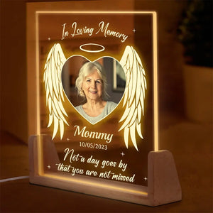 Custom Photo Your Light Will Always Shine In My Heart - Memorial Personalized Custom Shaped 3D LED Walnut Night Light - Sympathy Gift For Family Members