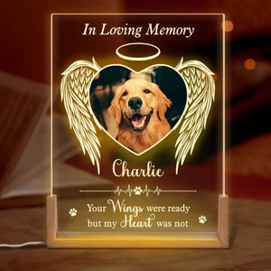 Custom Photo Shine In My Heart - Memorial Personalized Custom Shaped 3D LED Walnut Night Light - Sympathy Gift For Pet Owners, Pet Lovers