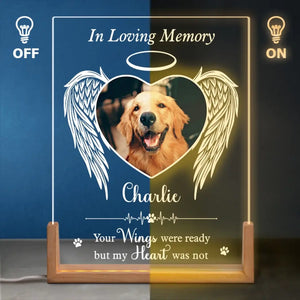 Custom Photo Shine In My Heart - Memorial Personalized Custom Shaped 3D LED Walnut Night Light - Sympathy Gift For Pet Owners, Pet Lovers