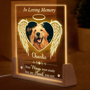 Custom Photo Shine In My Heart - Memorial Personalized Custom Shaped 3D LED Walnut Night Light - Sympathy Gift For Pet Owners, Pet Lovers