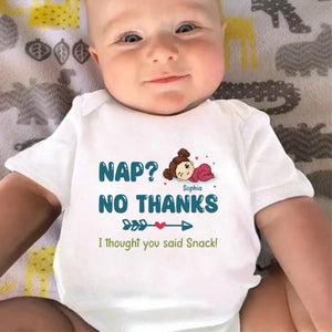 Nap, No Thanks - Family Personalized Custom Baby Onesie - Mother's Day, Baby Shower Gift, Gift For First Mom