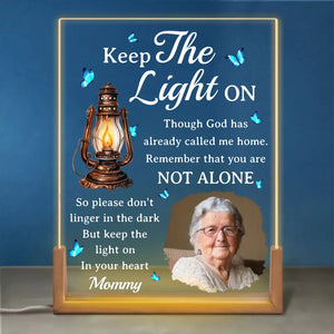 Custom Photo You Are Not Alone - Memorial Personalized Custom Shaped 3D LED Walnut Night Light - Sympathy Gift For Family Members