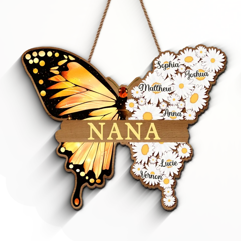 The World Best Nana - Family Personalized Custom Home Decor Wood Sign - House Warming Gift For Grandma