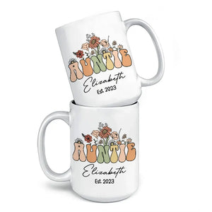 Love Being Called Auntie - Family Personalized Custom Mug - Gift For Family Members