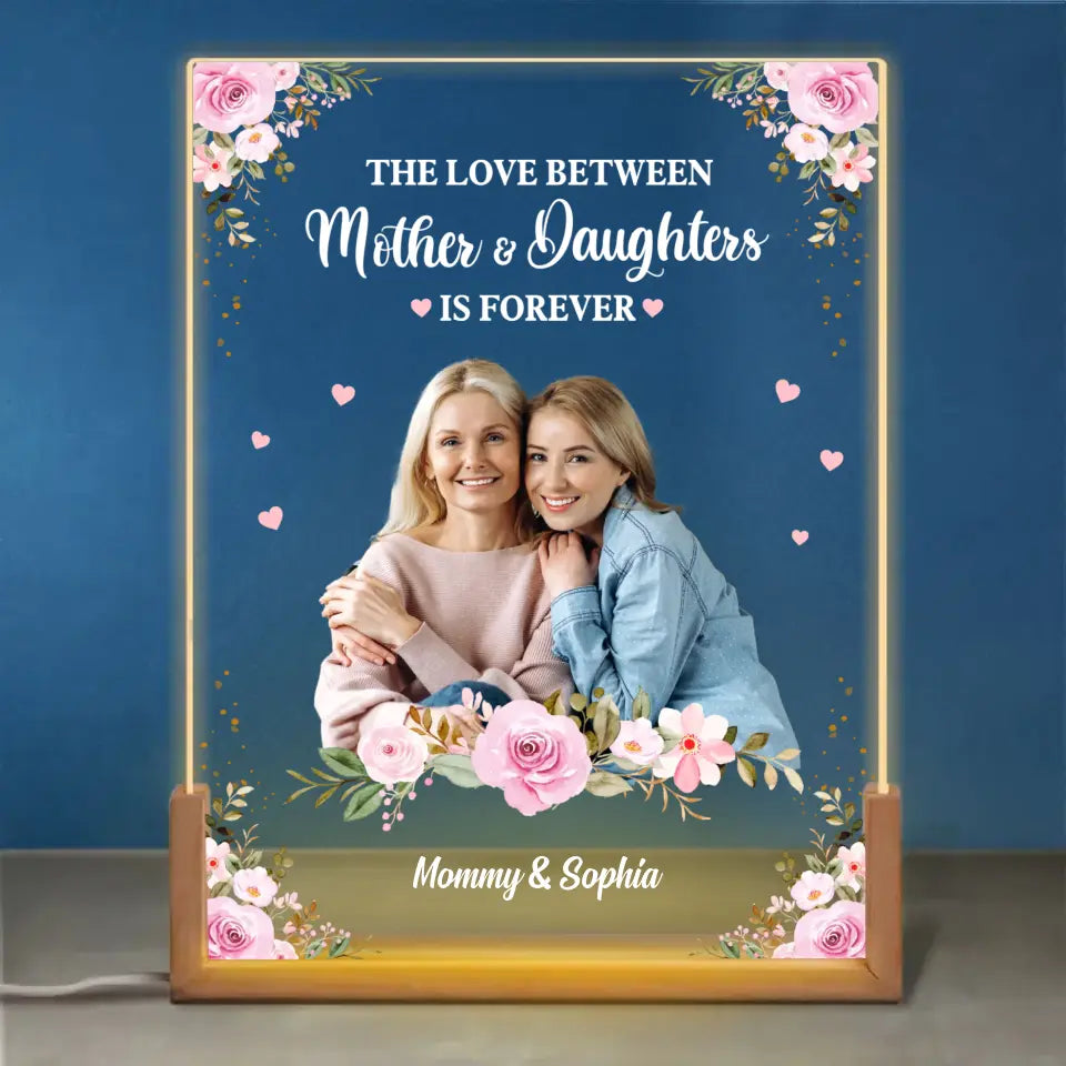 Custom Photo Forever Linked Together - Family Personalized Custom Shaped 3D LED Walnut Night Light - Mother's Day, Gift For Mom