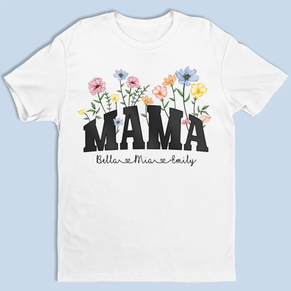 Mother's Love In Full Bloom - Family Personalized Custom Unisex T-shirt, Hoodie, Sweatshirt - Gift For Mom, Grandma