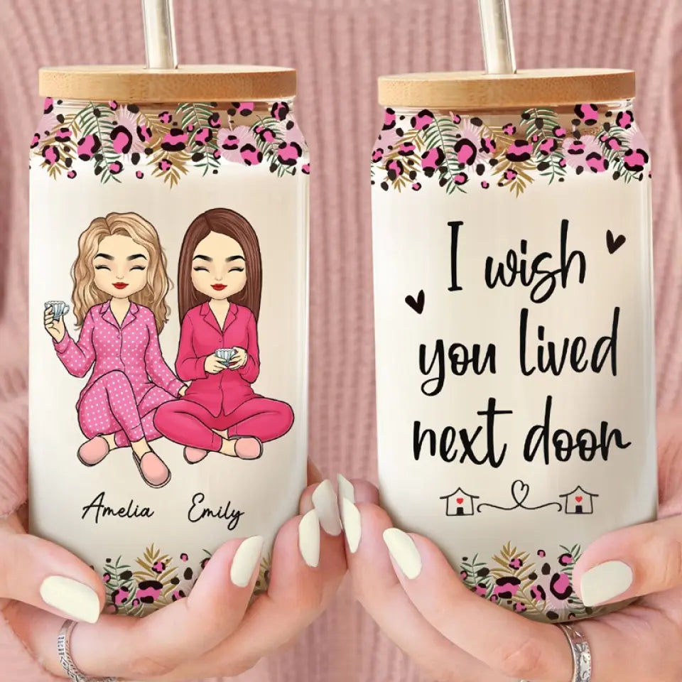 True Friends Are Great Riches - Bestie Personalized Custom Glass Cup, Iced Coffee Cup - Gift For Best Friends, BFF, Sisters