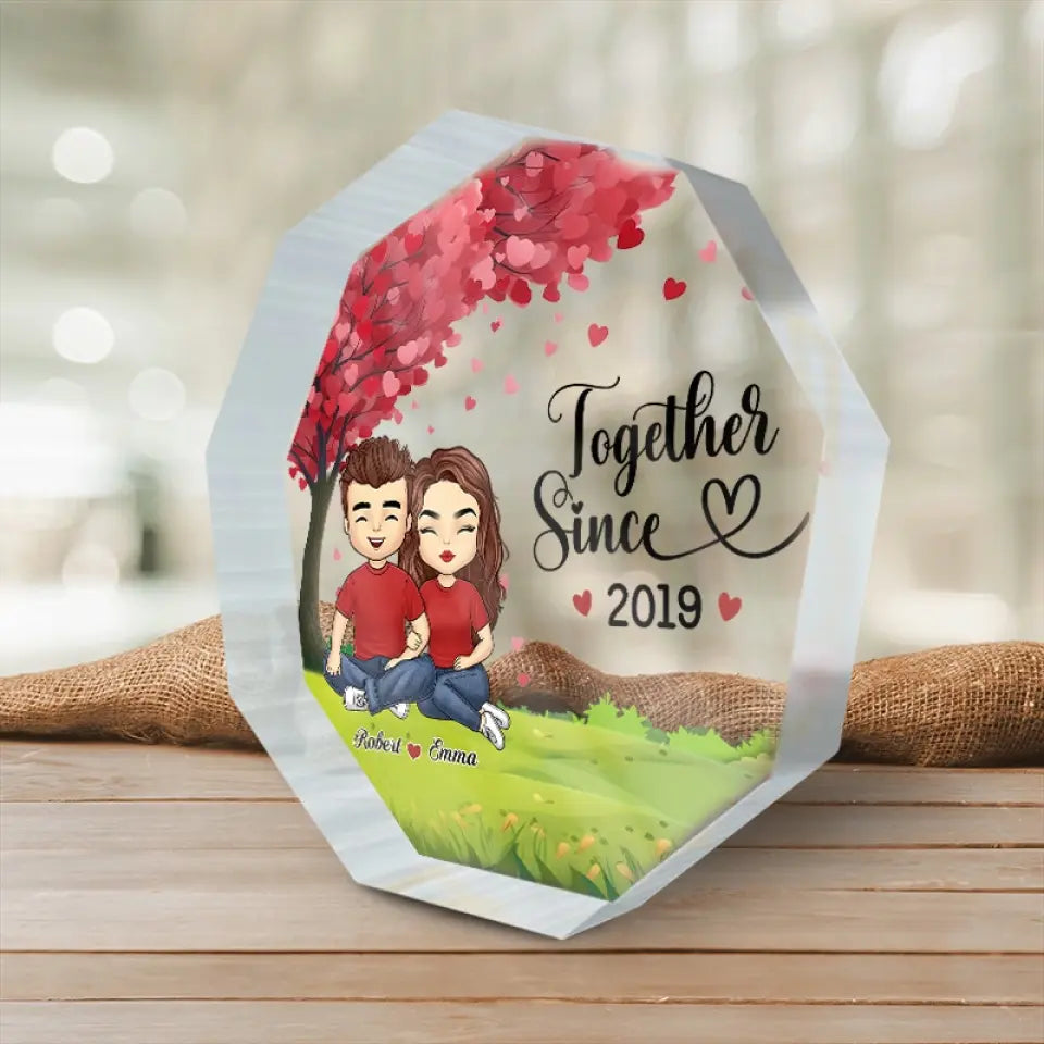 We’re Definitely Two Of A Kind - Couple Personalized Custom Nonagon Shaped Acrylic Plaque - Gift For Husband Wife, Anniversary