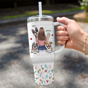 Just A Girl Who Loves Dogs - Dog Personalized Custom 40 Oz Stainless Steel Tumbler With Handle - Gift For Pet Owners, Pet Lovers