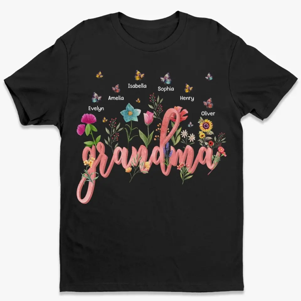 Blossoming Flowers In Garden Of Love - Family Personalized Custom Unisex T-shirt, Hoodie, Sweatshirt - Mother's Day, Gift For Mom, Grandma