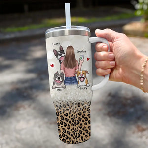 A Bond That Can't Be Broken - Dog Personalized Custom 40 Oz Stainless Steel Tumbler With Handle - Gift For Pet Owners, Pet Lovers