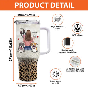 A Bond That Can't Be Broken - Dog Personalized Custom 40 Oz Stainless Steel Tumbler With Handle - Gift For Pet Owners, Pet Lovers