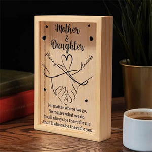 Side By Side Hand In Hand - Family Personalized Custom Frame Light Box - Mother's Day, Gift For Mom