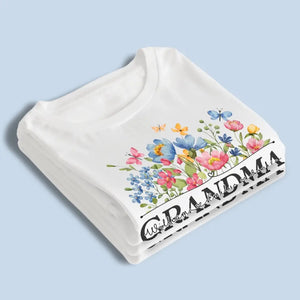 DRAF | Blossoming Flower Garden For Grandma - Family Personalized Custom Unisex T-shirt, Hoodie, Sweatshirt - Mother's Day, Gift For Mom, Grandma