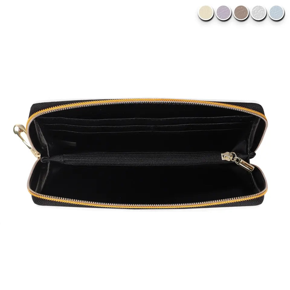 My Favourite People Call Me Grandma - Family Personalized Custom Leather Long Wallet - Mother's Day, Gift For Mom, Grandma