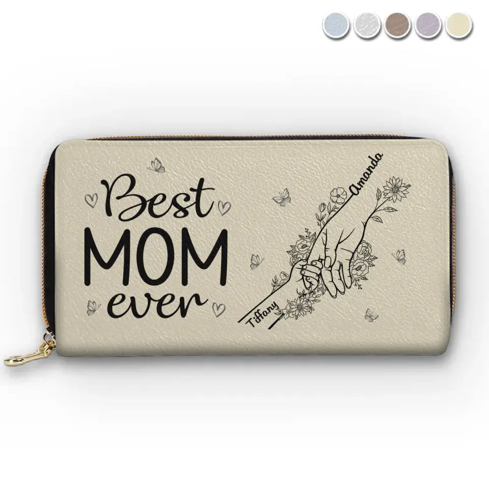 We Have The Best Mom Ever - Family Personalized Custom Leather Long Wallet - Mother's Day, Gift For Mom, Grandma