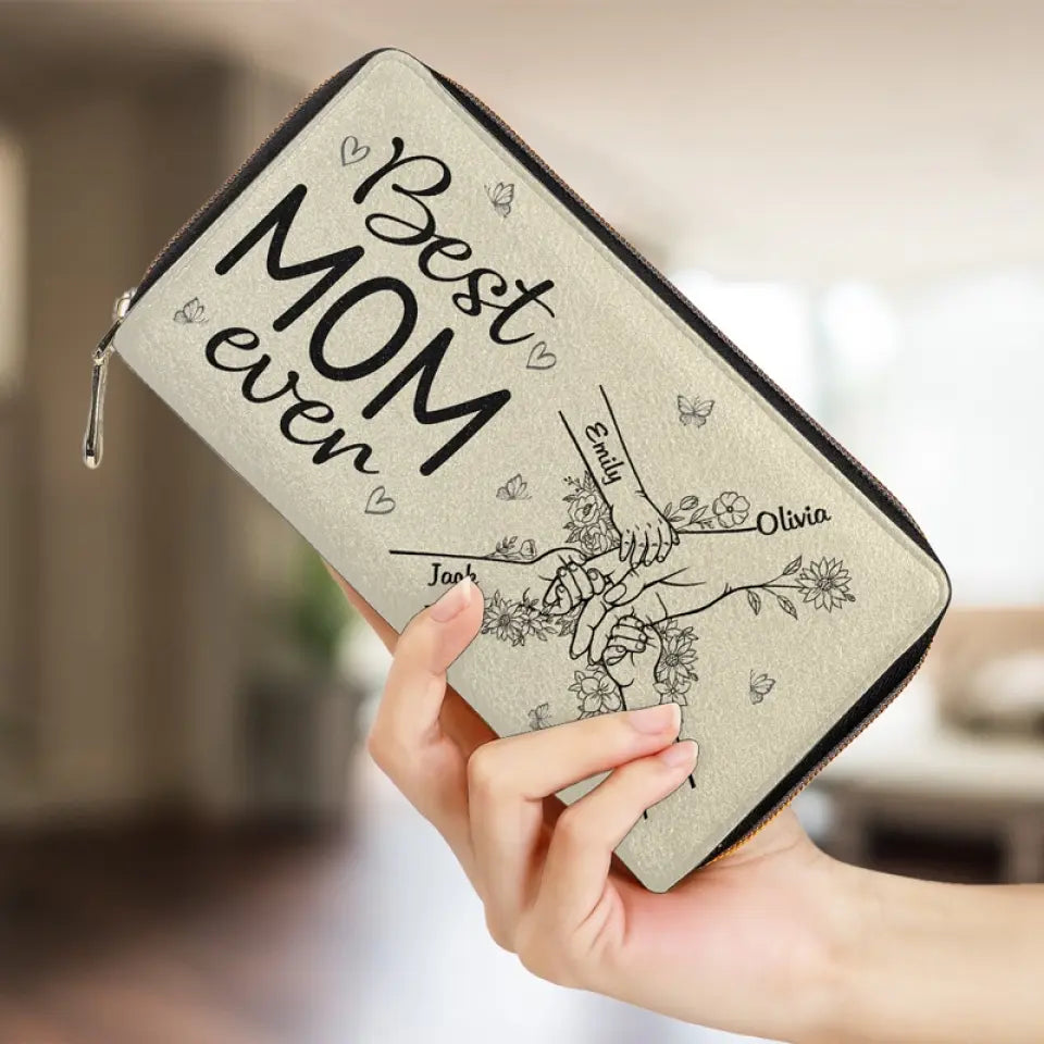 We Have The Best Mom Ever - Family Personalized Custom Leather Long Wallet - Mother's Day, Gift For Mom, Grandma