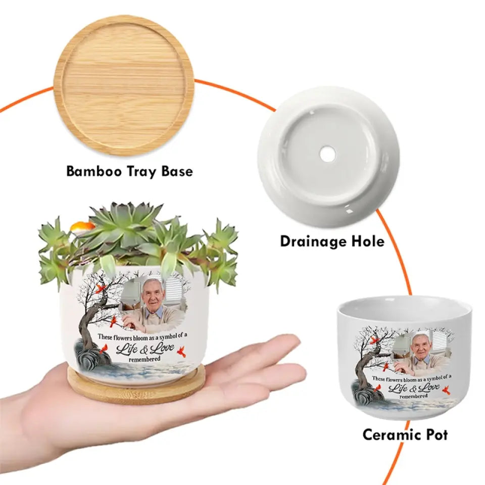 Custom Photo Not A Day Goes By That You Are Not Missed - Memorial Personalized Custom Home Decor Ceramic Plant Pot - Sympathy Gift For Family Members