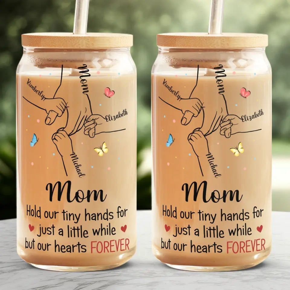 The Only Love That I Really Believe In - Family Personalized Custom Glass Cup, Iced Coffee Cup - Mother's Day, Gift For Mom, Grandma