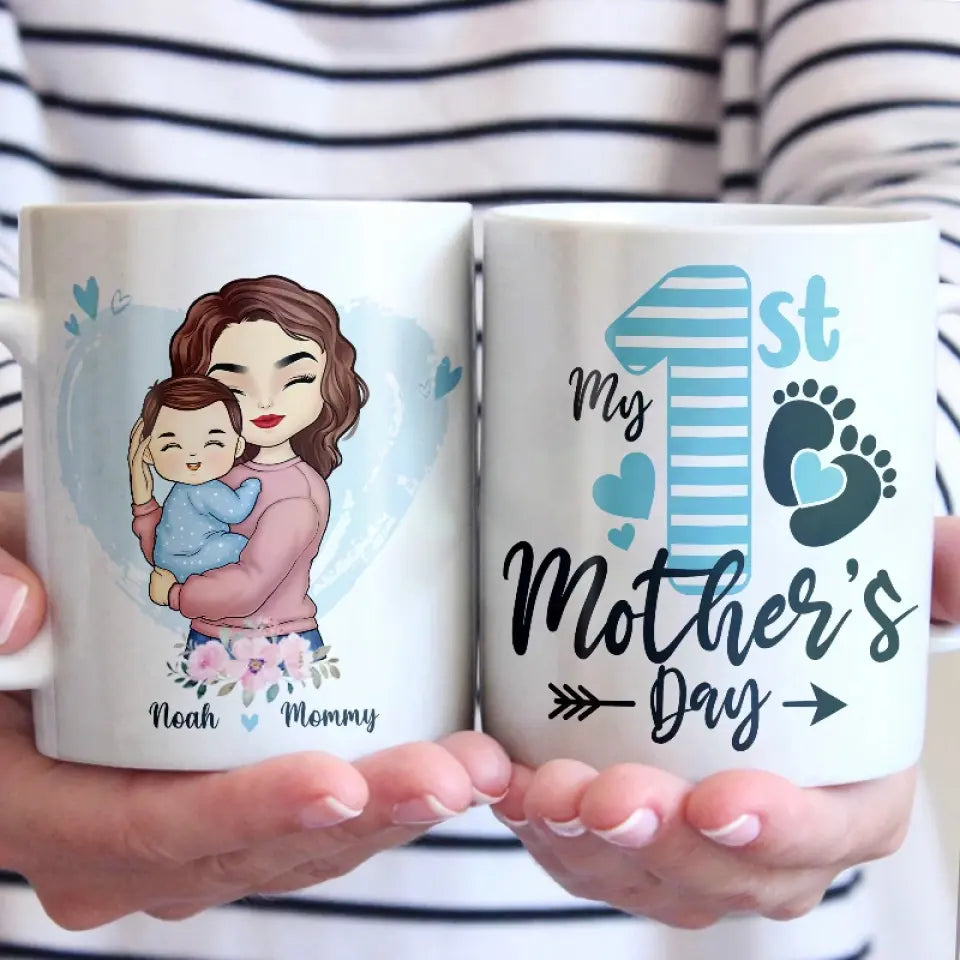 A Mother’s Happiness Is Like A Beacon - Family Personalized Custom Mug - Mother's Day, Baby Shower Gift, Gift For First Mom
