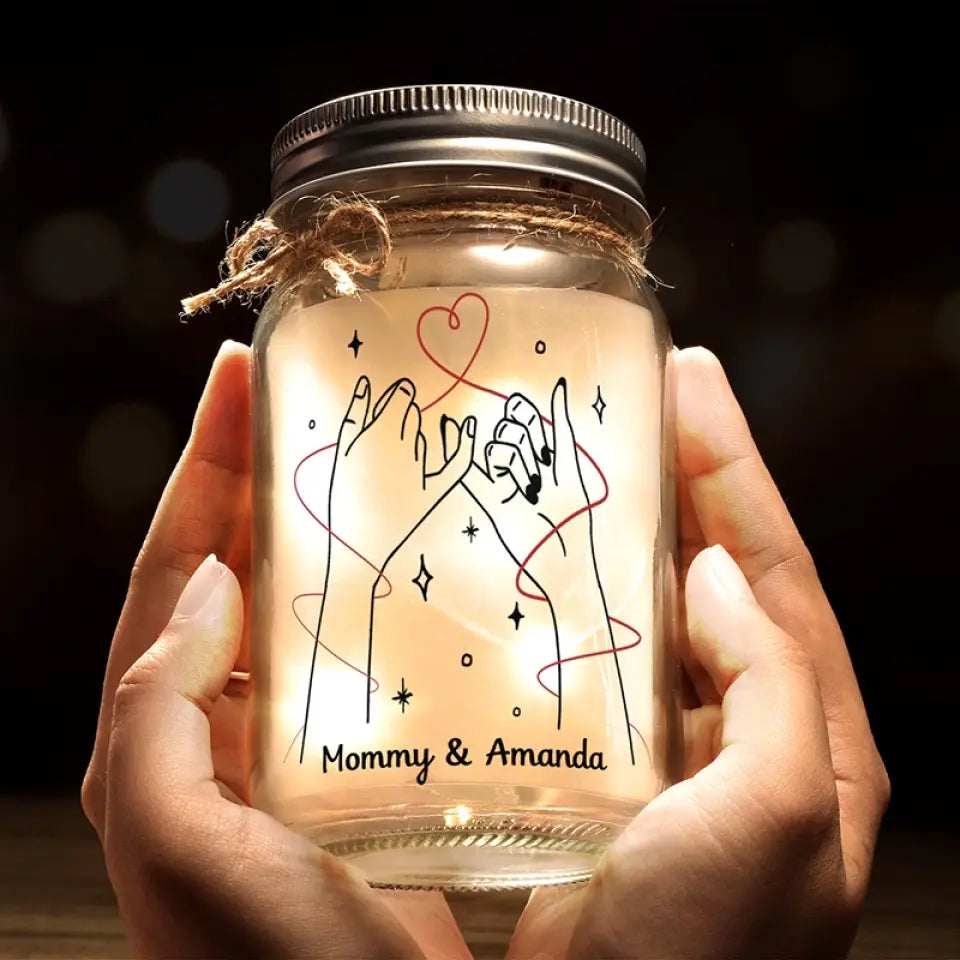 Thank You For Being The Light In My Life - Family Personalized Custom Mason Jar Light - Mother's Day, Gift For Mom, Grandma