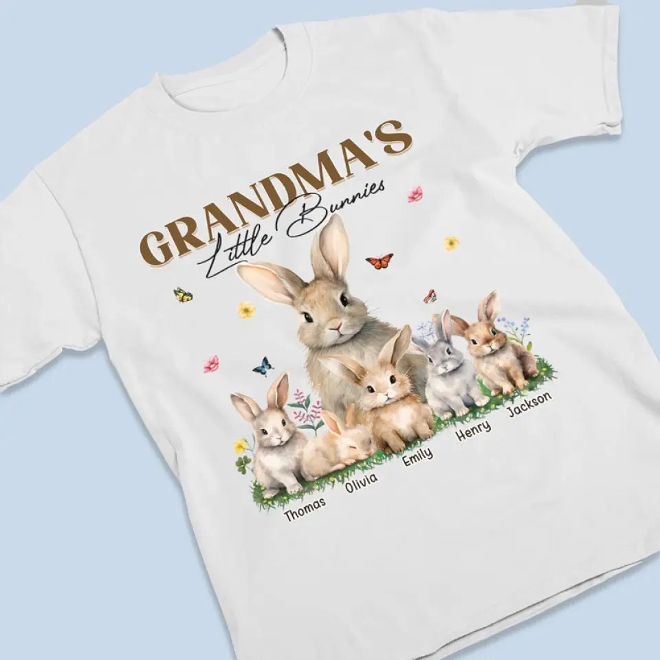 Grandma's Little Bunny - Family Personalized Custom Unisex T-shirt, Hoodie, Sweatshirt - Mother's Day, Gift For Mom, Grandma