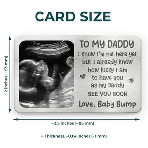 Custom Photo First Time Dad, Bring Along - Family Personalized Custom Aluminum Wallet Card - Father's Day, Birthday Gift For First Dad