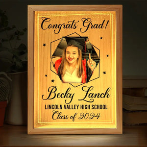 Custom Photo Congrats Grad - Family Personalized Custom Frame Light Box - Graduation Gift For Siblings, Brothers, Sisters