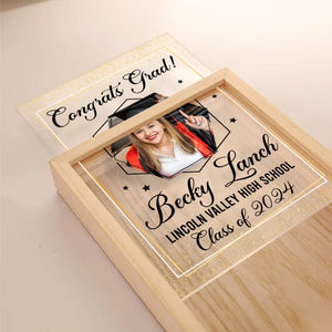 Custom Photo Congrats Grad - Family Personalized Custom Frame Light Box - Graduation Gift For Siblings, Brothers, Sisters