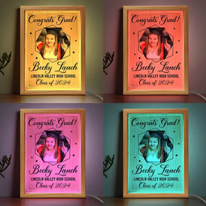 Custom Photo Congrats Grad - Family Personalized Custom Frame Light Box - Graduation Gift For Siblings, Brothers, Sisters