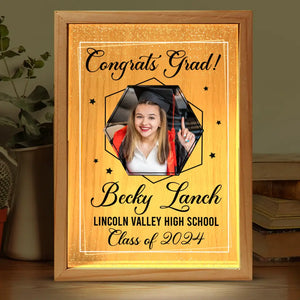 Custom Photo Congrats Grad - Family Personalized Custom Frame Light Box - Graduation Gift For Siblings, Brothers, Sisters