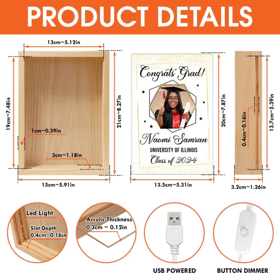 Custom Photo You Become What You Believe - Family Personalized Custom Frame Light Box - Graduation Gift For Siblings, Brothers, Sisters