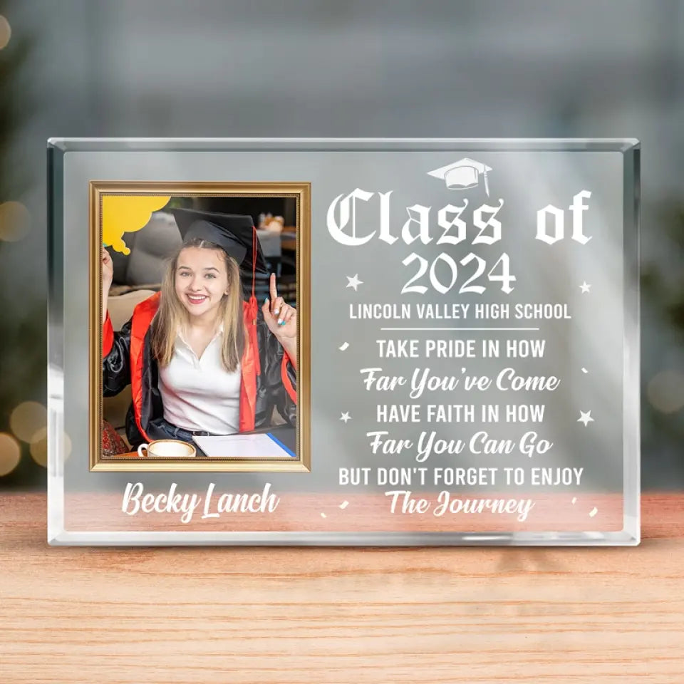 Custom Photo So Proud Of You, Happy Graduation - Family Personalized Custom Rectangle Shaped Acrylic Plaque - Gift For Graduates