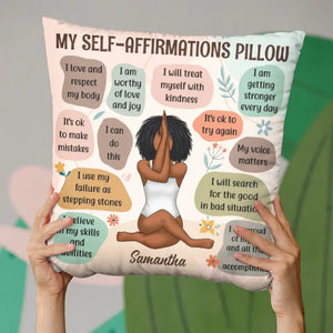 My Daily Self-Affirmations  - Yoga Personalized Custom Pillow - Gift For Yoga Lovers